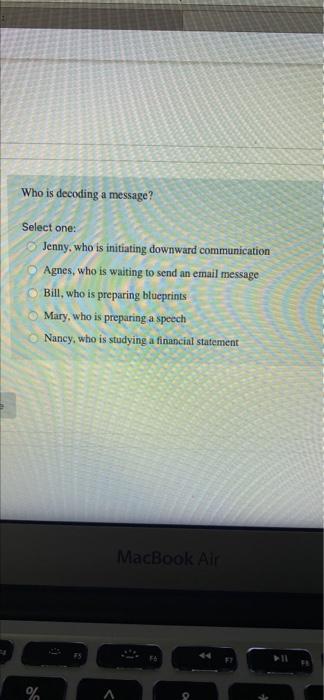 Who is decoding a message? Select one: Jenny, who