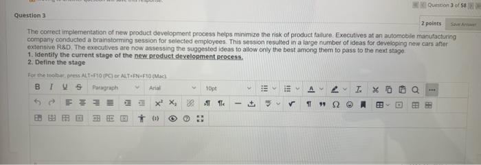 Question of 58 Question 3 2 points The correct