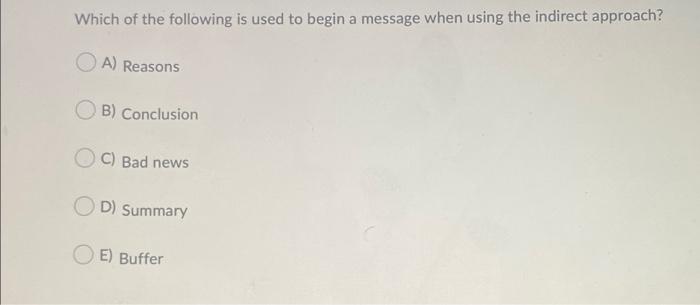 Which of the following is used to begin a message