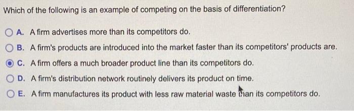 Which of the following is an example of competing