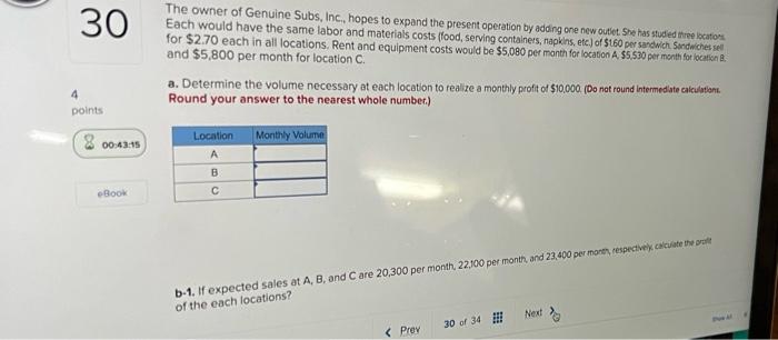 could someone help? 30 The owner of Genuine Subs,