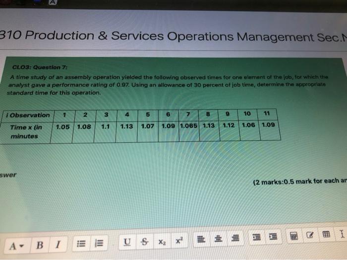 310 Production & Services Operations Management