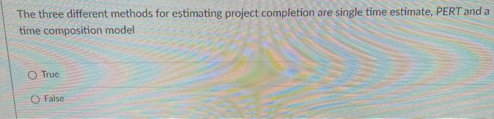The three different methods for estimating