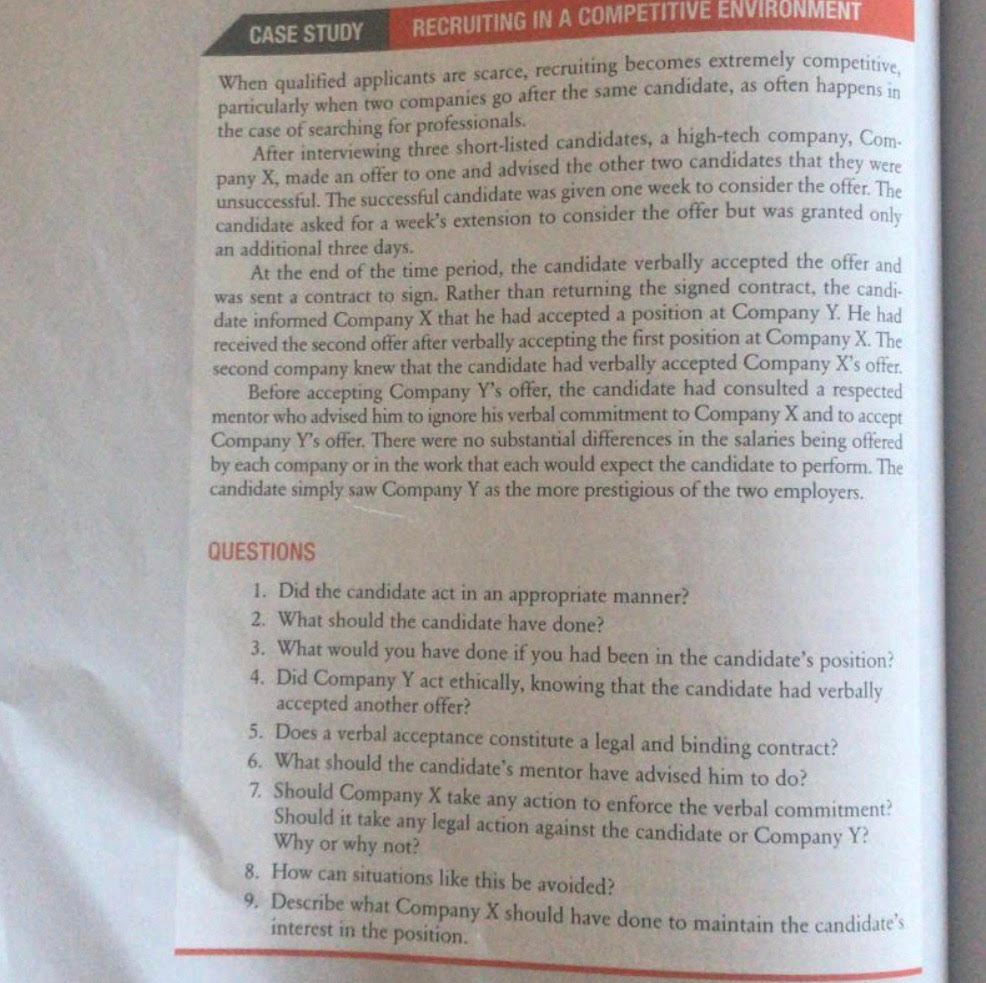 CASE STUDY RECRUITING IN A COMPETITIVE