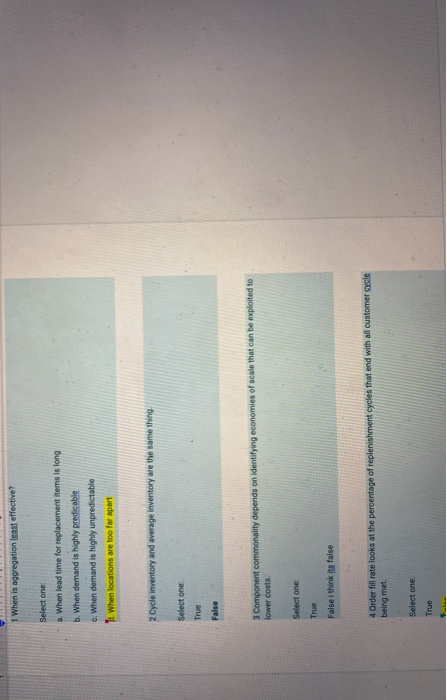 1 When is aggregation least effective? Select