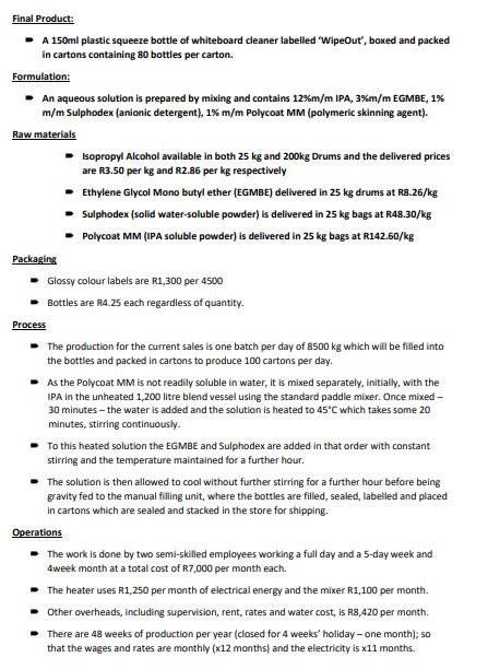 Calculate the Raw material costs, Variable cost