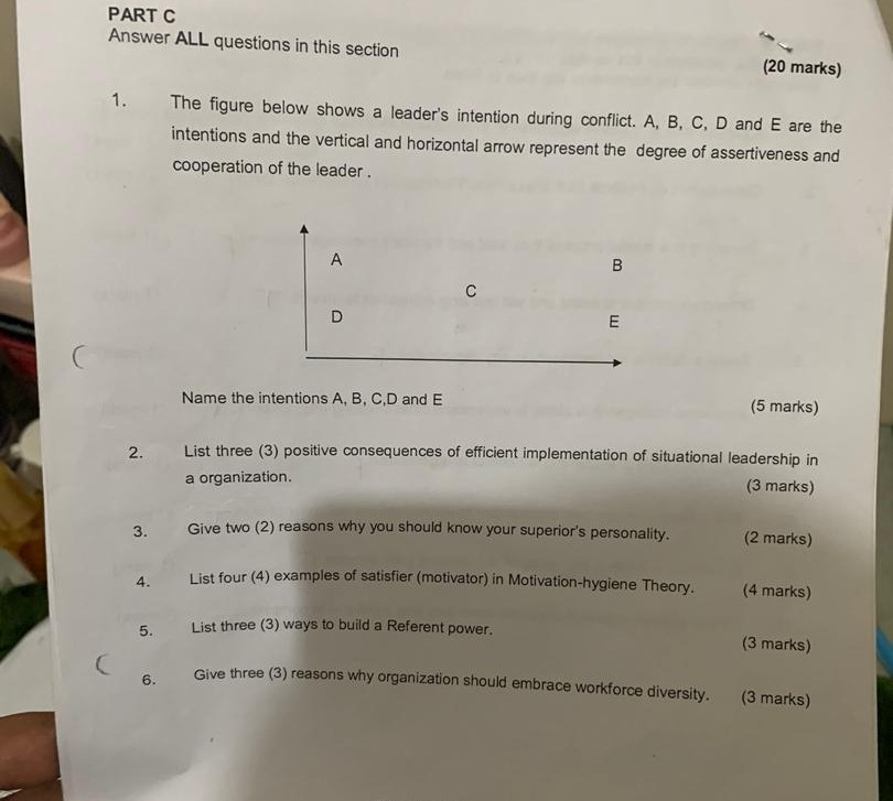 PART C Answer ALL questions in this section (20