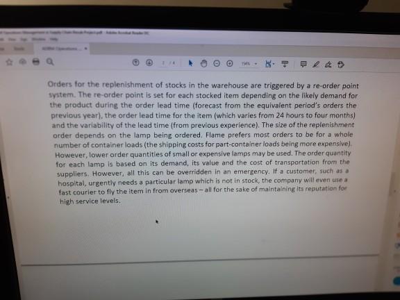 Question one Inventory management at Flame