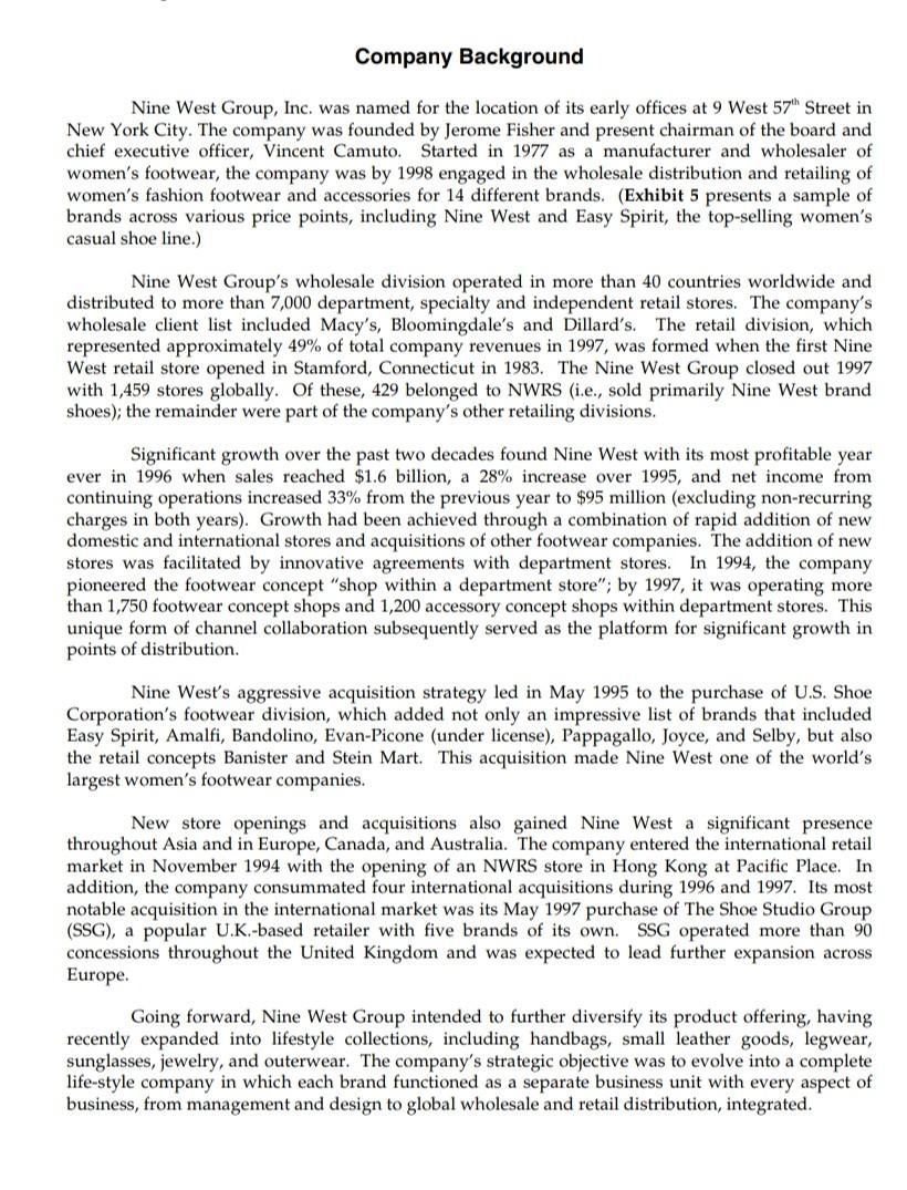 1.What does a retail director at Nine West Retail