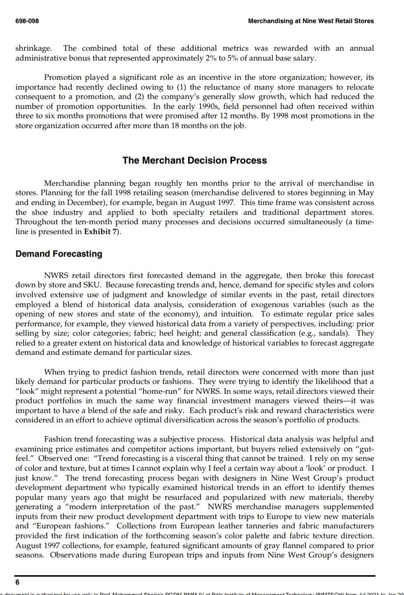 1.What does a retail director at Nine West Retail