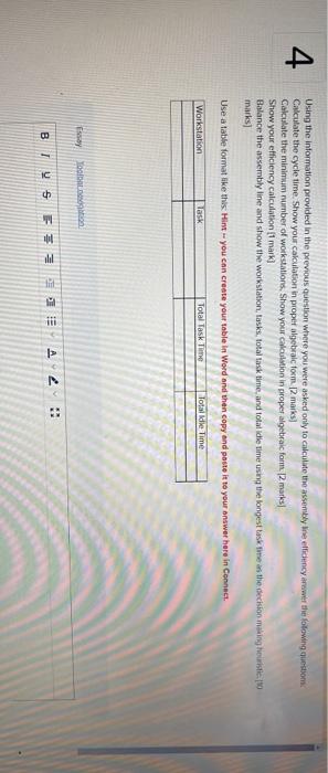 4 Using the information provided in the previous