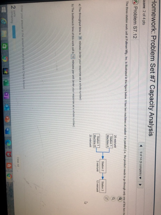 Homework: Problem Set #7 Capacity Analysis Score: