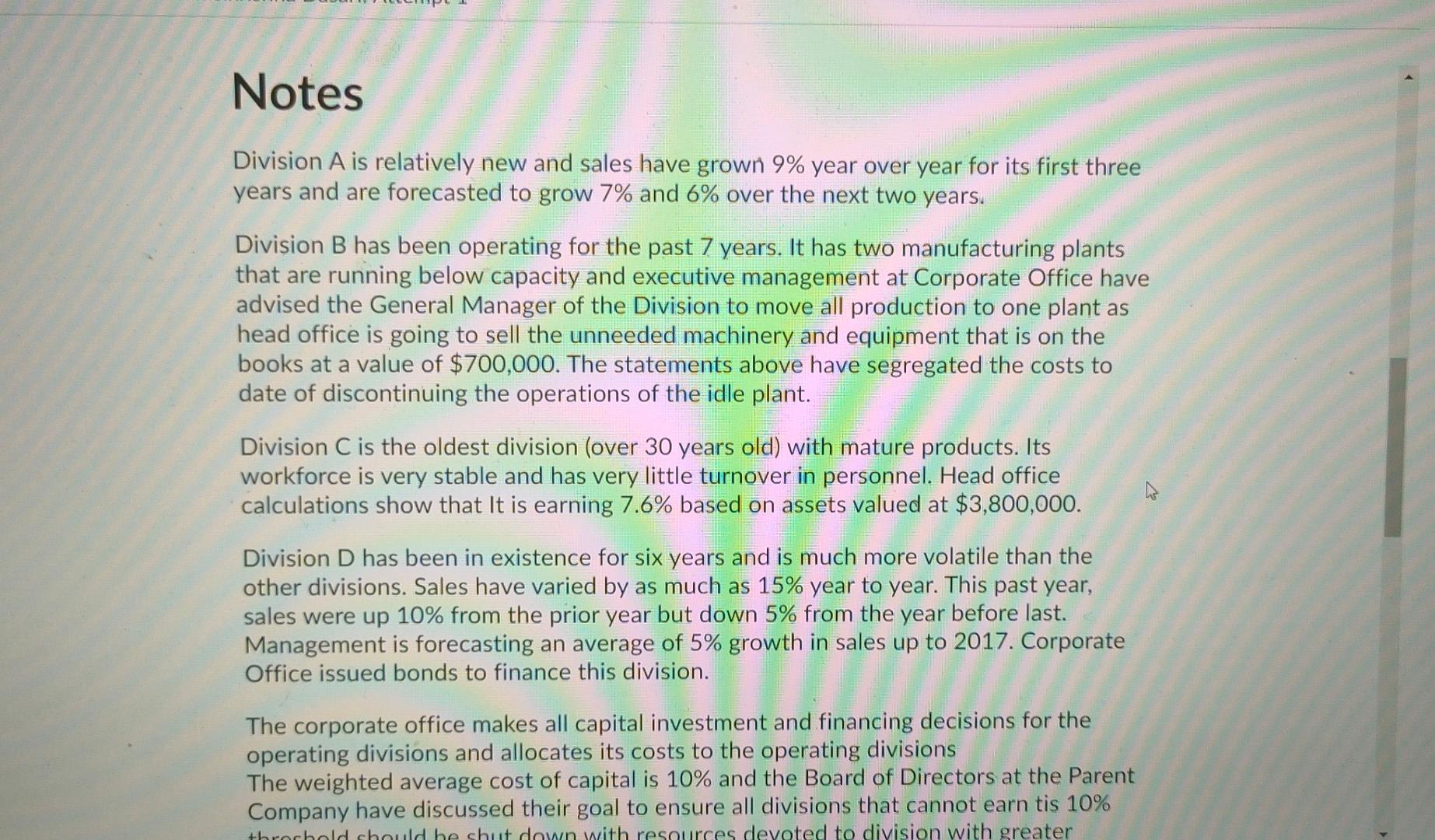 The income statement for Performance Limited is