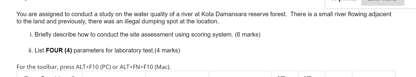 short answer please (environmental) You are