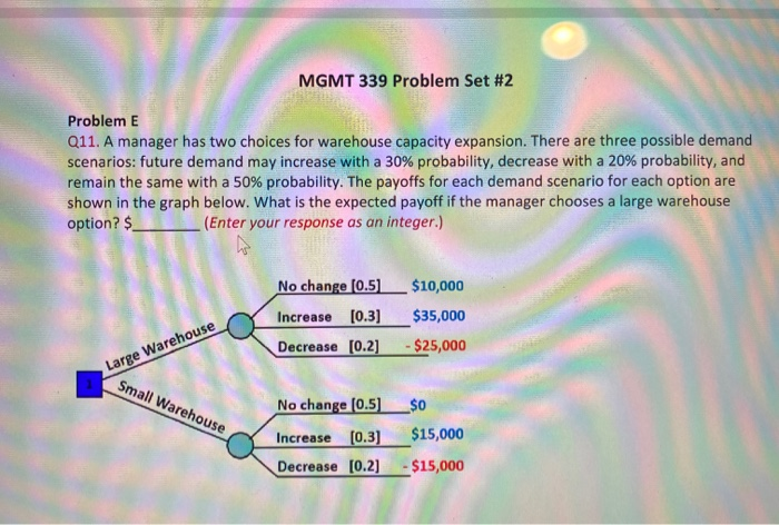 MGMT 339 Problem Set #2 Problem E Q11. A manager