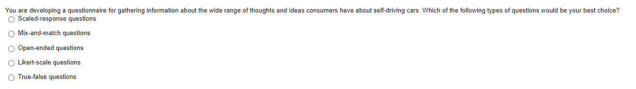 You are developing a questionnaire for gathering