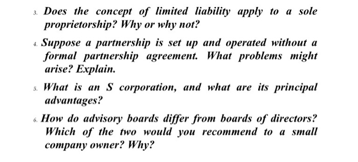 3. Does the concept of limited liability apply to