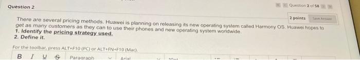 short answer Question 2015 Question 2 2 points