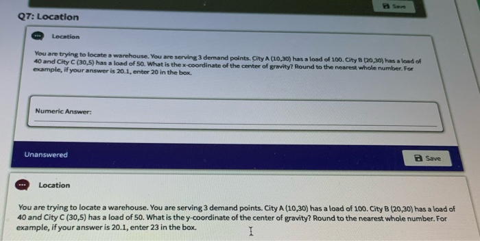 Q7: Location Location You are trying to locate a