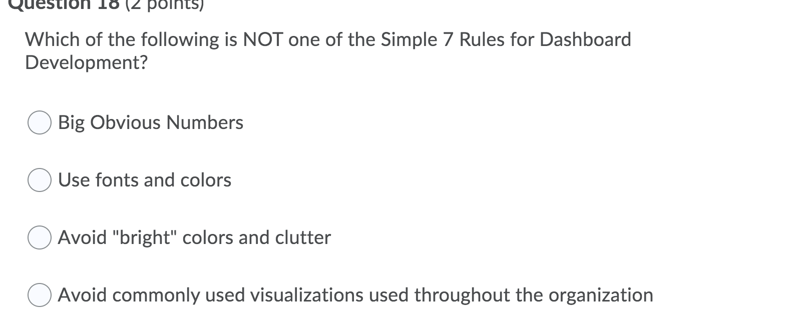 18 12 points) Which of the following is NOT one