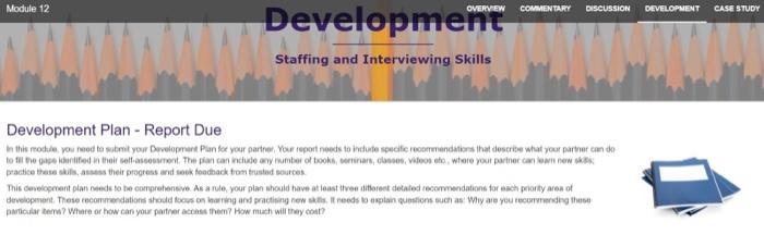 Development Plan - Report Due pactice these