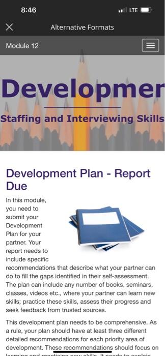 Development Plan - Report Due pactice these