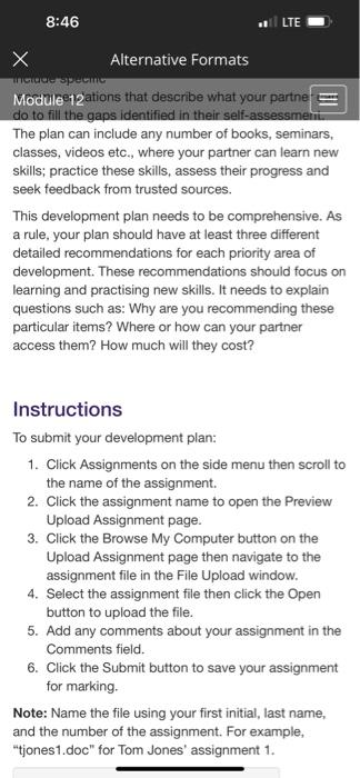 Development Plan - Report Due pactice these