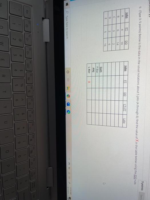 UESLIUI 2 5 points 9. (Type 3: 5 points) Below is