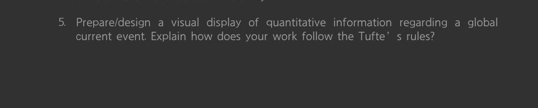 5. Prepare/design a visual display of