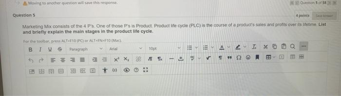 Moving to another question will save this