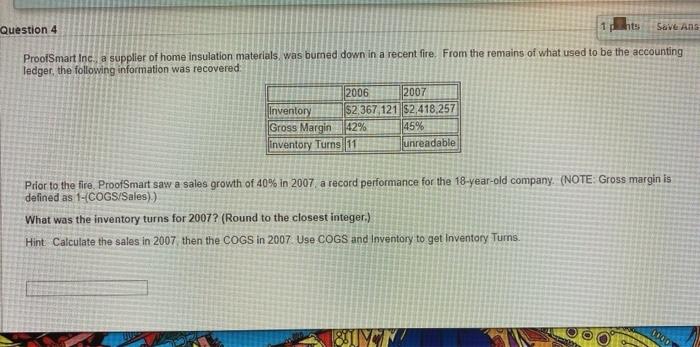 Question 4 1 Ints Save Ans ProolSmart Inc., a