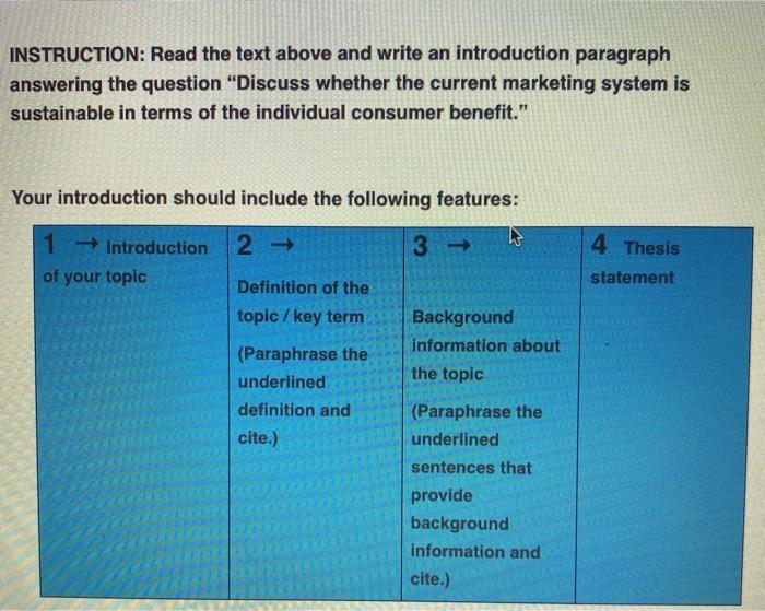 This is an english assignment it asks to write an