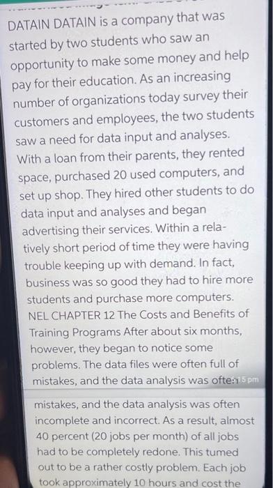 Datain Case Study DATAIN DATAIN is a company that