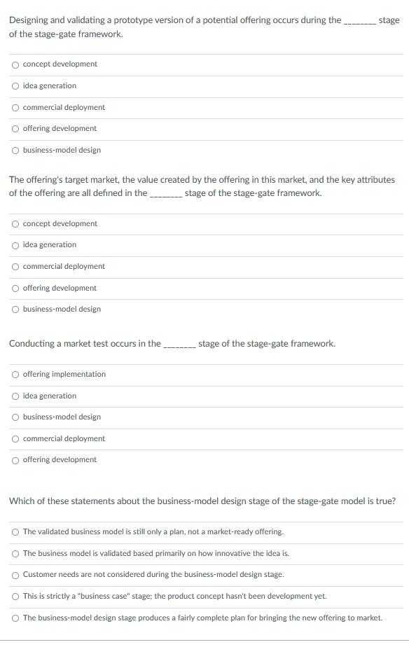 stage Designing and validating a prototype