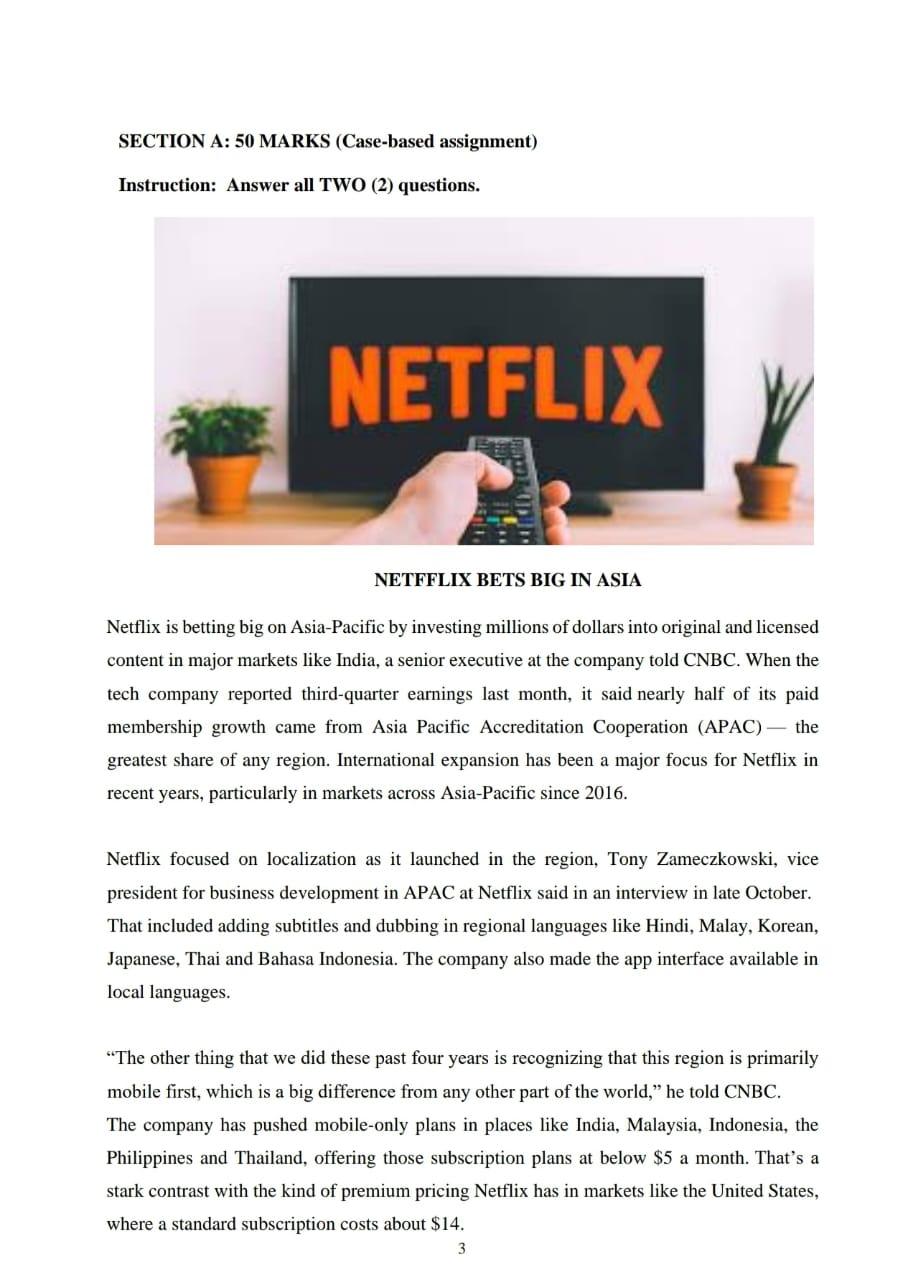 SECTION A: 50 MARKS (Case-based assignment)