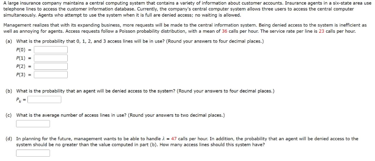 A large insurance company maintains a central