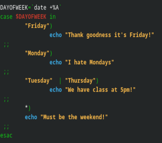 Create a shell script that gives messages