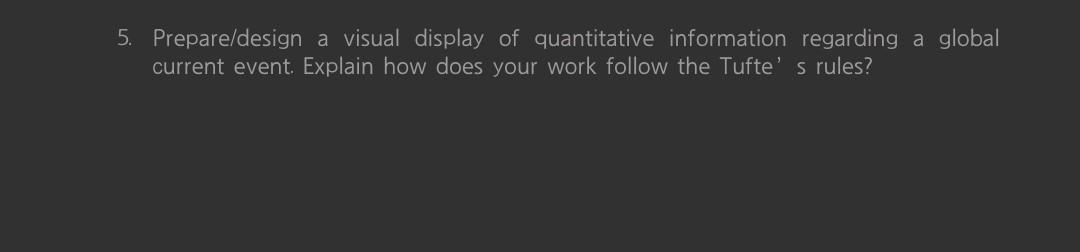 5. Prepare/design a visual display of