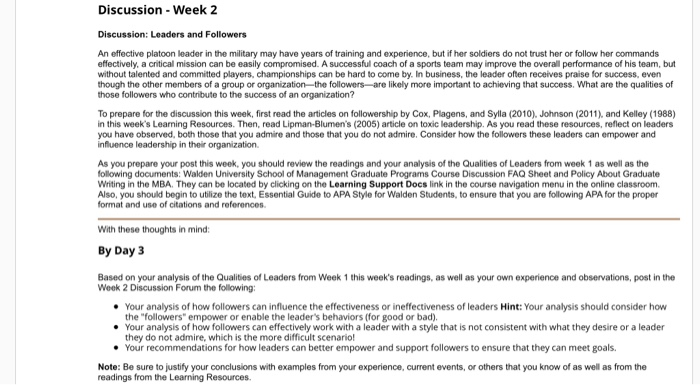 use references if possible !! Discussion - Week 2