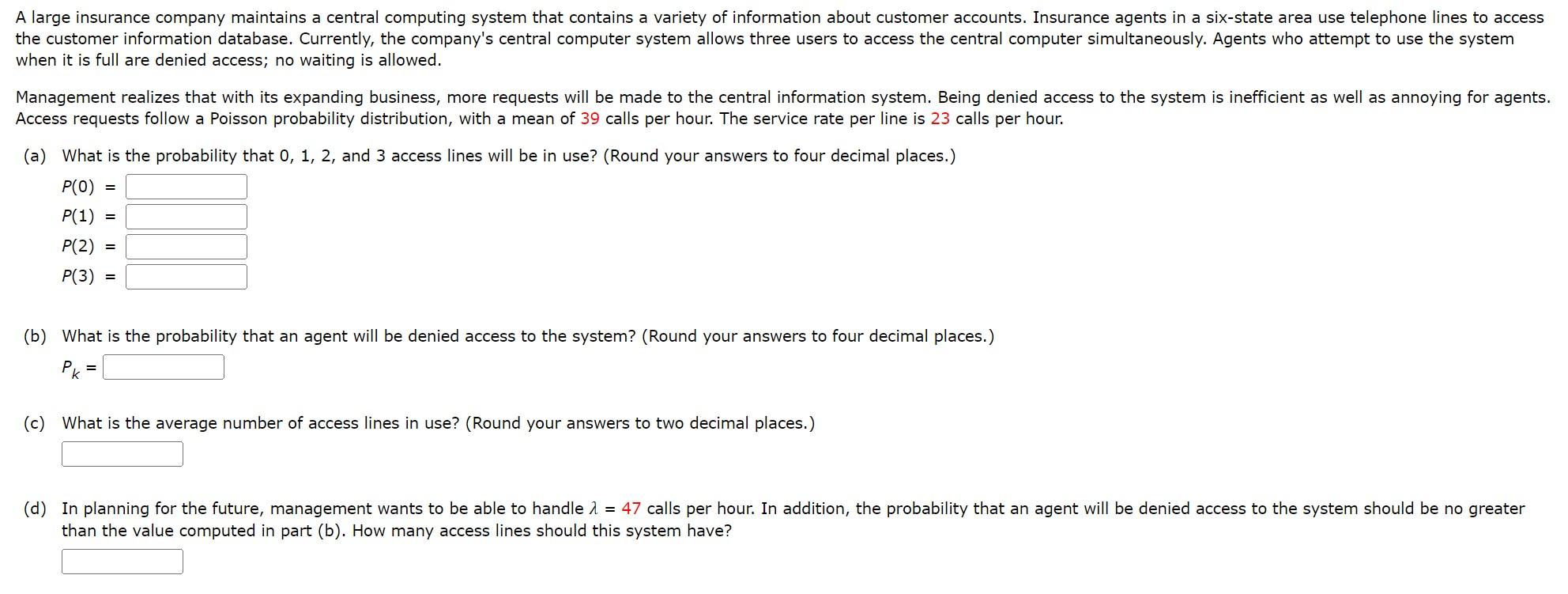 A large insurance company maintains a central