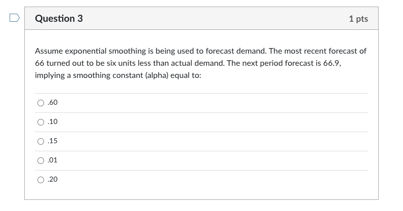 Question 1 1 pts Using the sample Excel output
