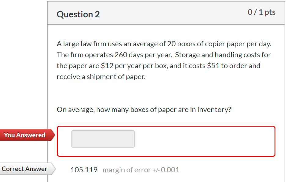 Please show formula and each step Question 2 0/1