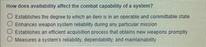 How does availability affect the combat