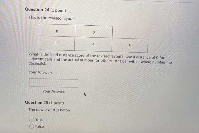 You are asked to provide input on a layout for a