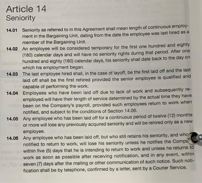 Information: Question: Appendix C Contract