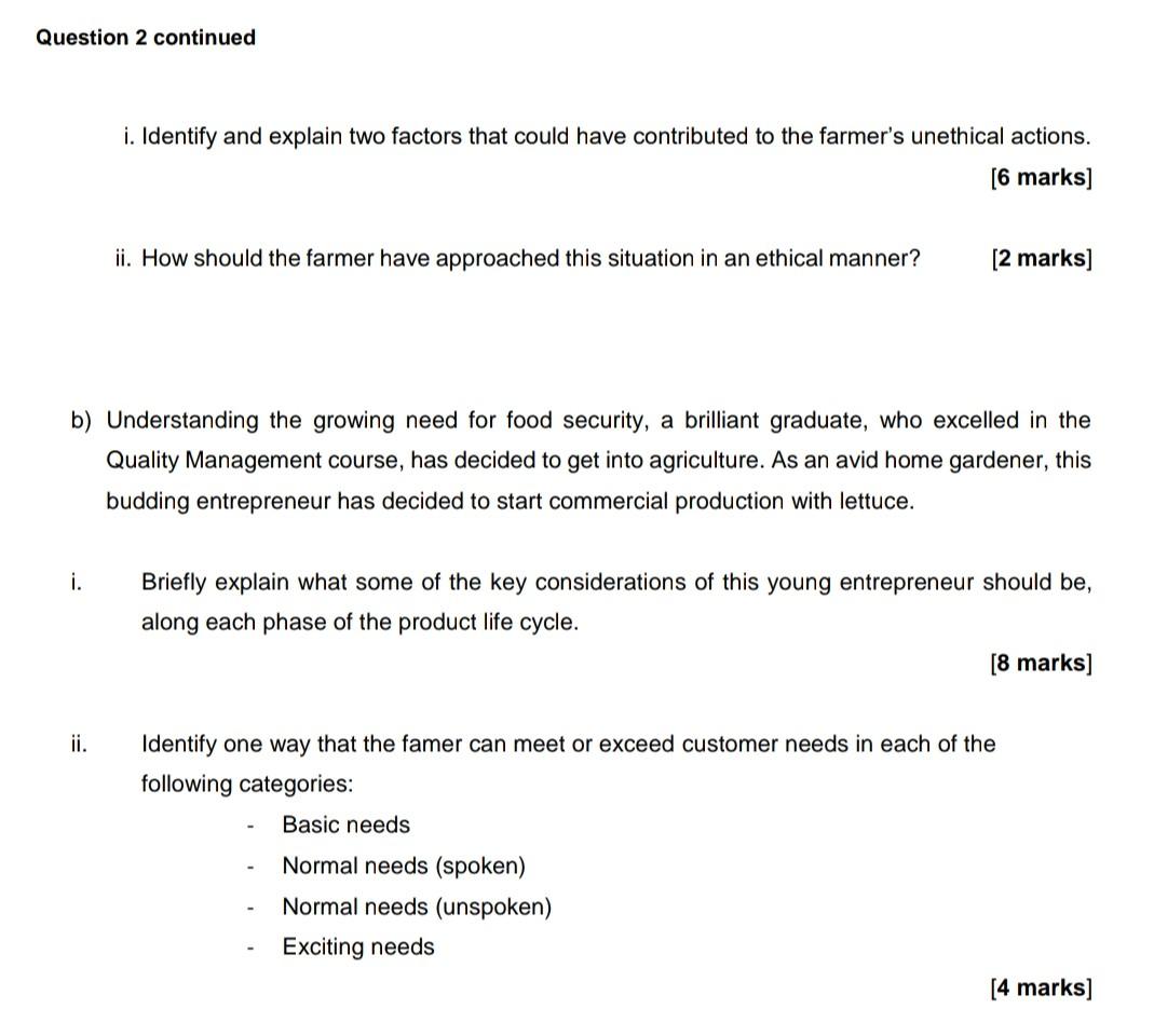 Using Quality Management please answer the above