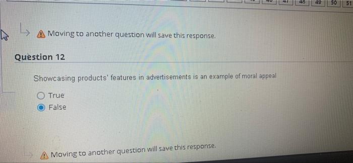 50 51 Moving to another question will save this