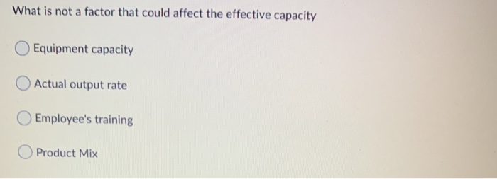 What is not a factor that could affect the
