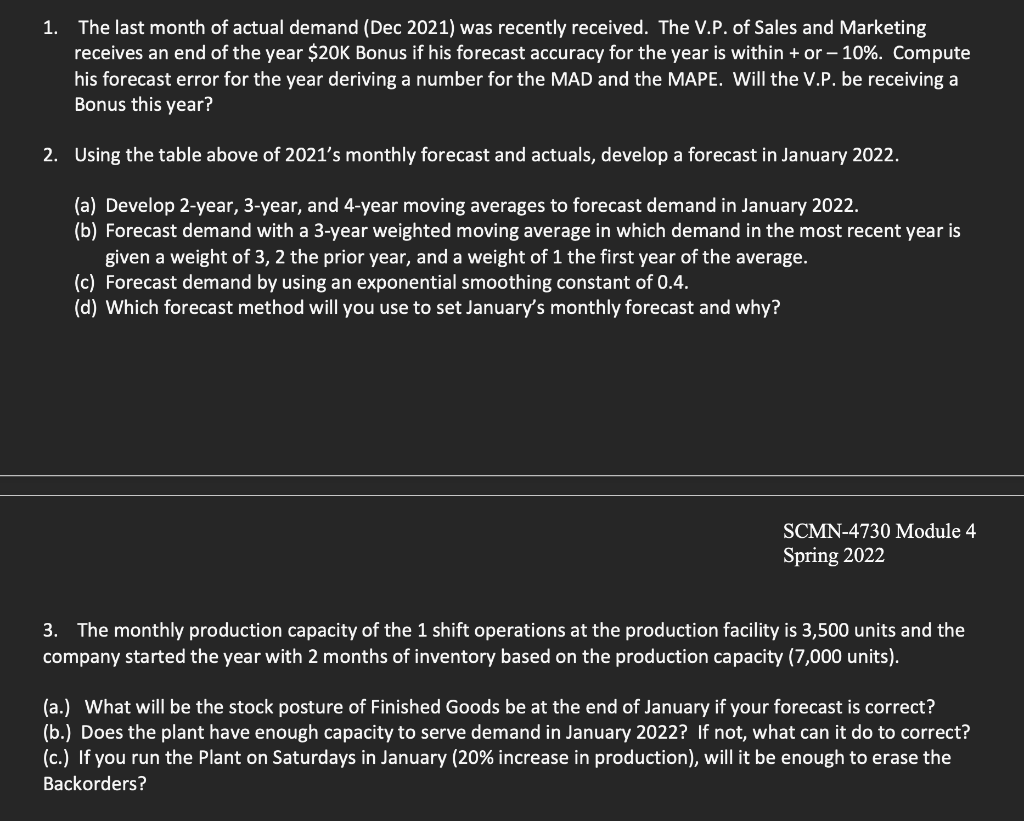 Show me the Excel work and formulas MINI-CASE -