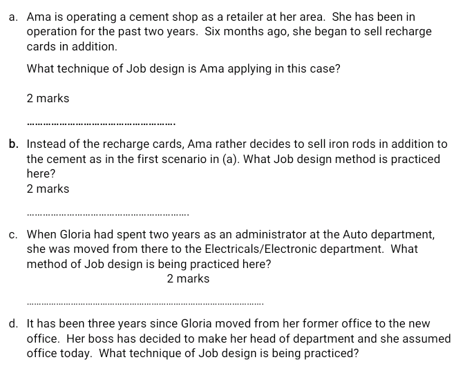 a. Ama is operating a cement shop as a retailer